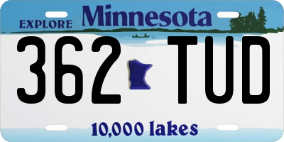 MN license plate 362TUD