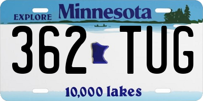 MN license plate 362TUG