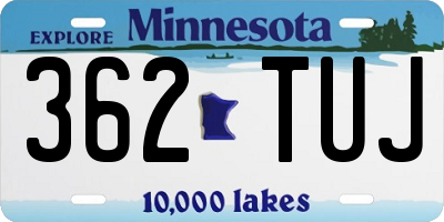 MN license plate 362TUJ