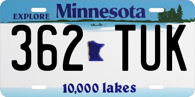 MN license plate 362TUK