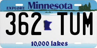 MN license plate 362TUM