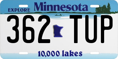 MN license plate 362TUP