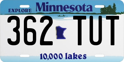 MN license plate 362TUT