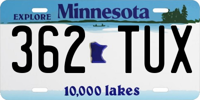 MN license plate 362TUX