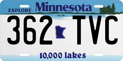 MN license plate 362TVC