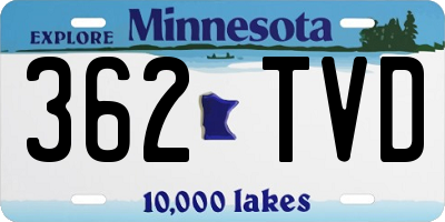 MN license plate 362TVD
