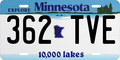 MN license plate 362TVE