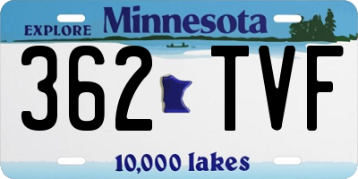 MN license plate 362TVF