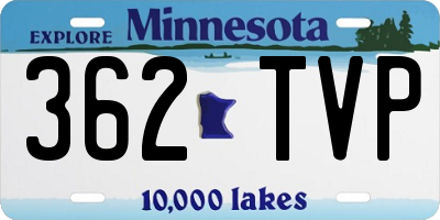 MN license plate 362TVP