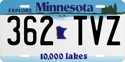 MN license plate 362TVZ