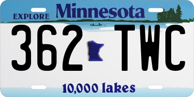 MN license plate 362TWC