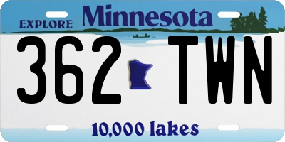 MN license plate 362TWN