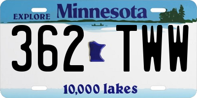 MN license plate 362TWW