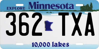 MN license plate 362TXA