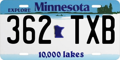 MN license plate 362TXB