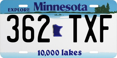 MN license plate 362TXF
