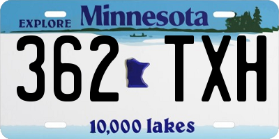 MN license plate 362TXH