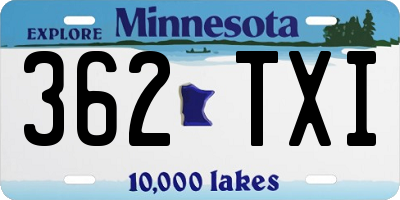MN license plate 362TXI