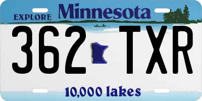 MN license plate 362TXR
