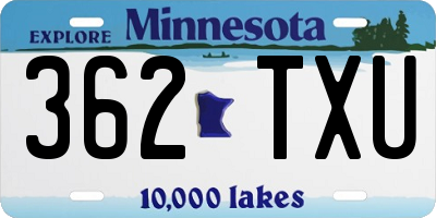 MN license plate 362TXU