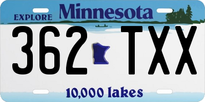 MN license plate 362TXX