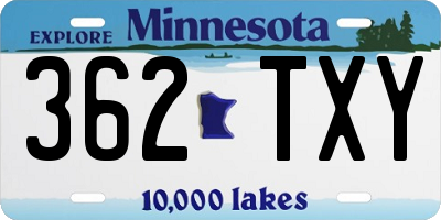 MN license plate 362TXY