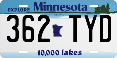MN license plate 362TYD