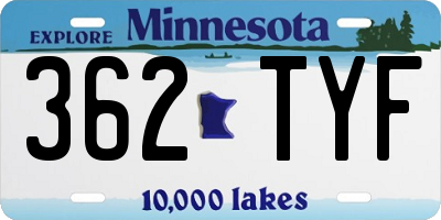 MN license plate 362TYF