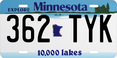 MN license plate 362TYK
