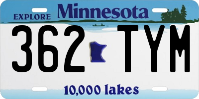 MN license plate 362TYM