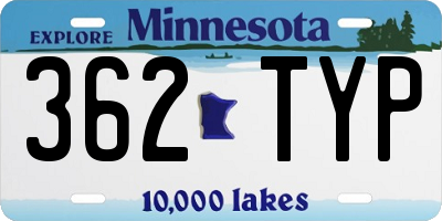 MN license plate 362TYP