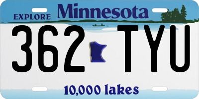 MN license plate 362TYU