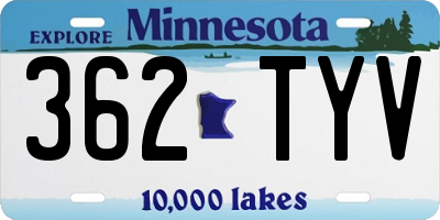 MN license plate 362TYV