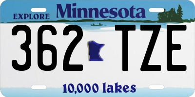 MN license plate 362TZE