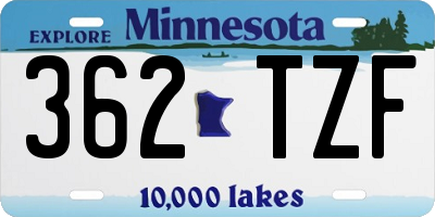 MN license plate 362TZF