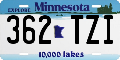MN license plate 362TZI