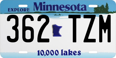 MN license plate 362TZM