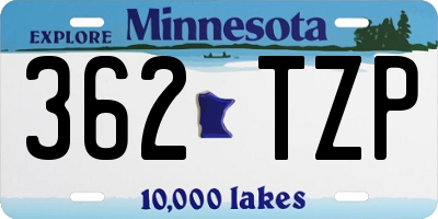 MN license plate 362TZP