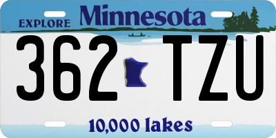 MN license plate 362TZU
