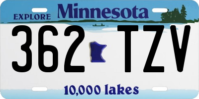 MN license plate 362TZV