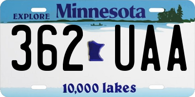 MN license plate 362UAA