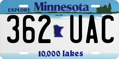 MN license plate 362UAC
