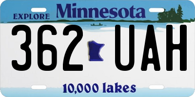 MN license plate 362UAH