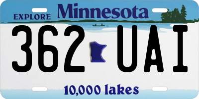 MN license plate 362UAI
