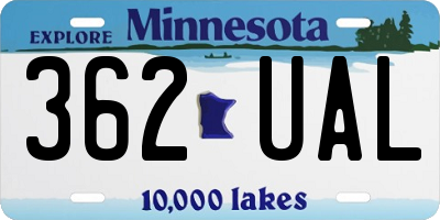 MN license plate 362UAL