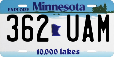 MN license plate 362UAM