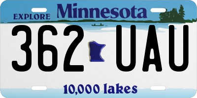 MN license plate 362UAU
