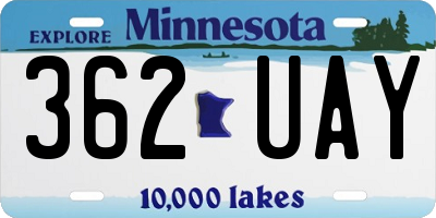 MN license plate 362UAY