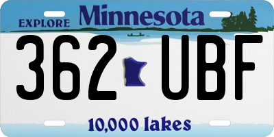 MN license plate 362UBF