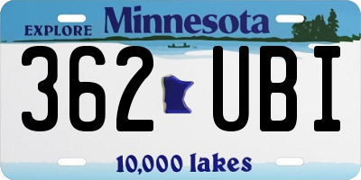 MN license plate 362UBI